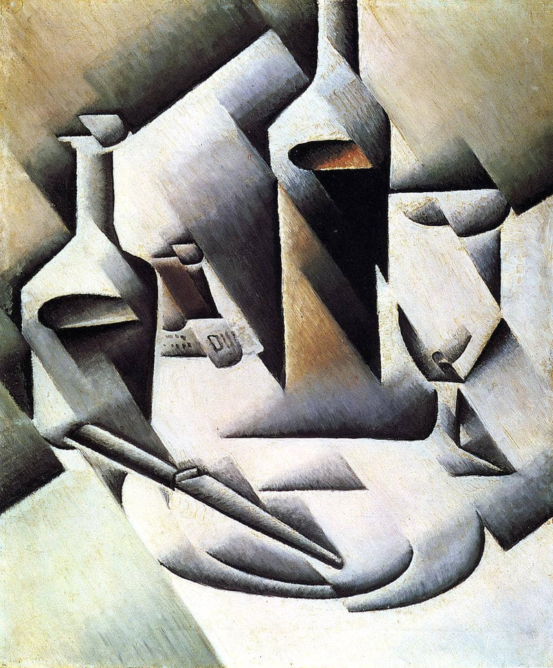Bottles and Knife by Juan Gris — Oil Painting Reproduction