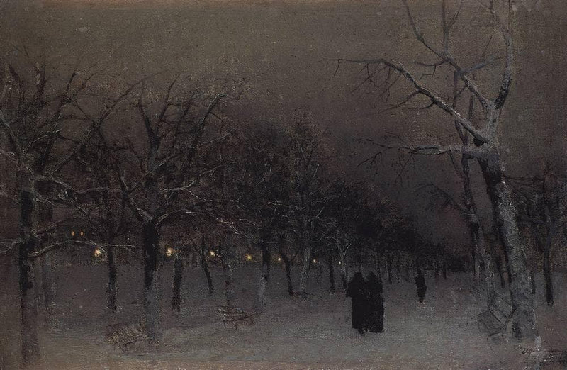 Boulevard in the evening. by Isaac Levitan — Oil Painting Reproduction