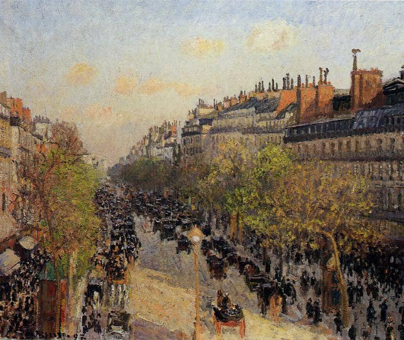 Boulevard Montmartre, Sunset by Camille Pissarro — Oil Painting Reproduction