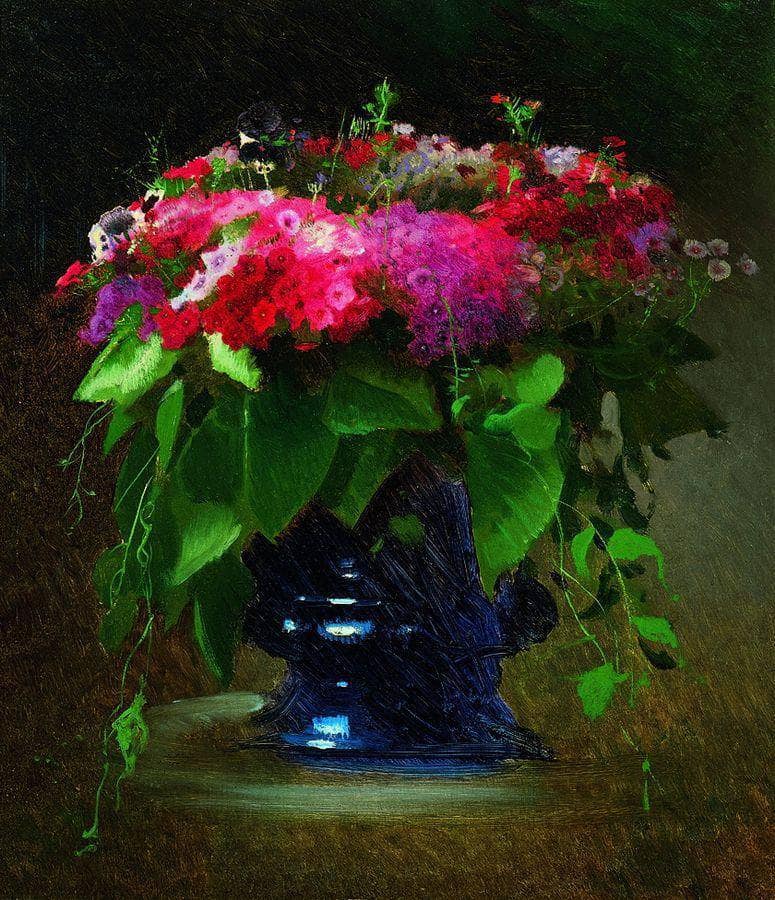 Bouquet of Flowers by Ivan Kramskoy — Oil Painting Reproduction