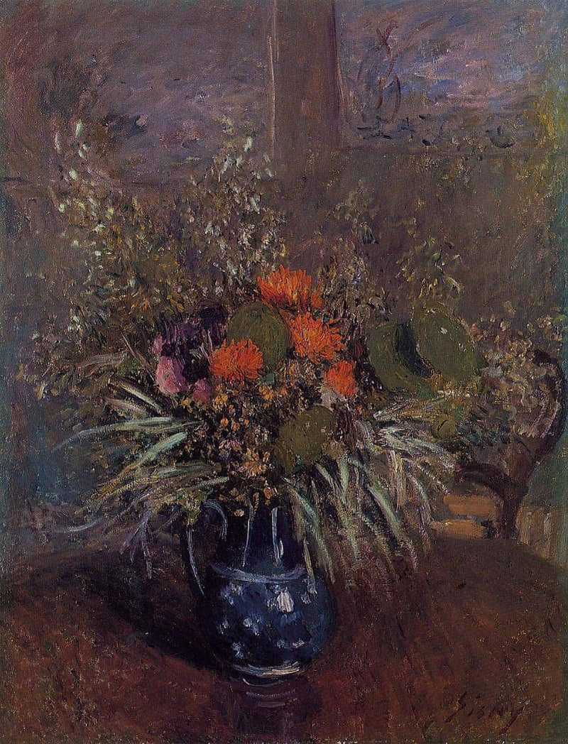 Bouquet of Flowers by Alfred Sisley — Oil Painting Reproduction