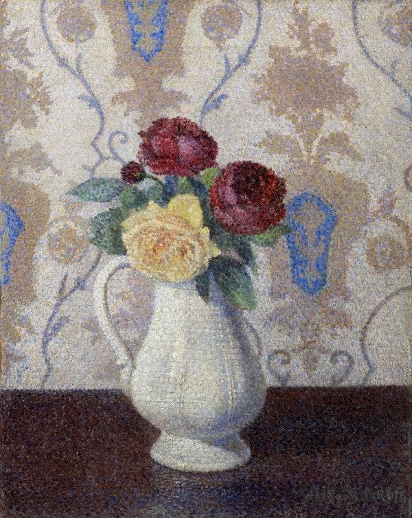 Bouquet of Roses in a Vase by Albert Dubois-Pillet — Oil Painting Reproduction