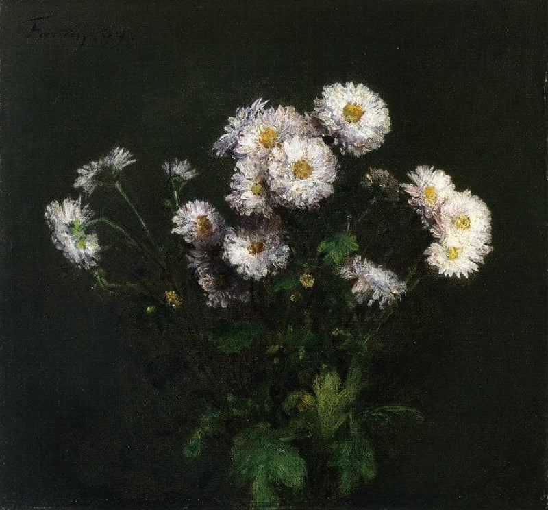 Bouquet of White Chrysanthemums by Henri Fantin-Latour — Oil Painting Reproduction