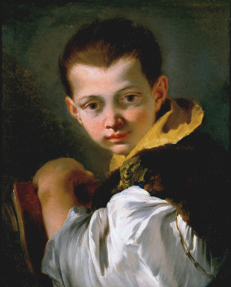 Boy Holding a Book (portrait of Lorenzo Tiepolo) by Giovanni Battista Tiepolo — Oil Painting Reproduction