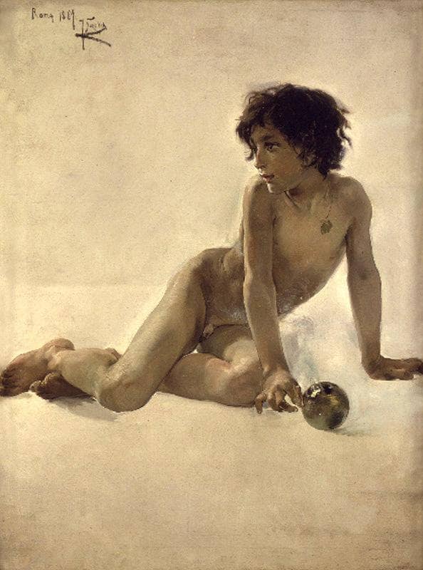 Boy with a ball by Joaquín Sorolla — Oil Painting Reproduction