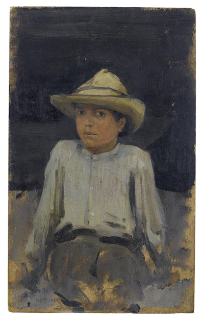 Boy with Hat in home office
