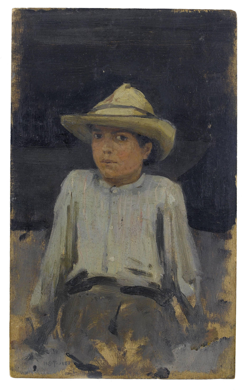 Boy with Hat by Henry Scott Tuke — Oil Painting Reproduction