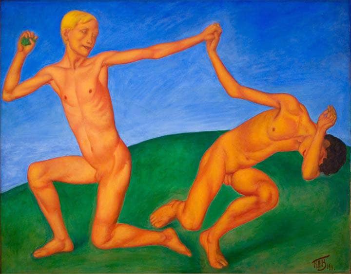 Boys (game boy) by Kuzma Petrov-Vodkin — Oil Painting Reproduction