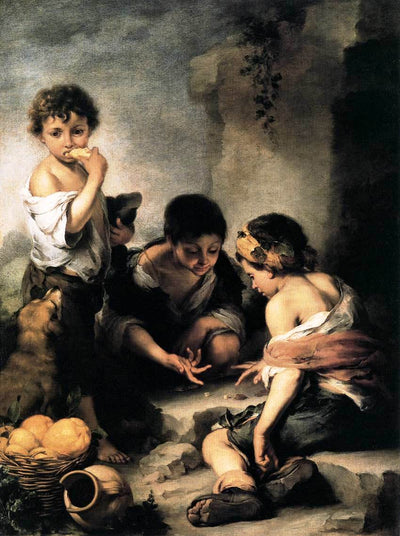 Boys Playing Dice in modern living room