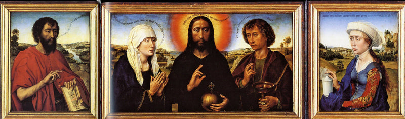 Braque Family Triptych by Rogier van der Weyden, Oil Painting Reproduction