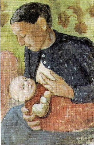 Breastfeeding mother of Paula Modersohn-Becker in bedroom
