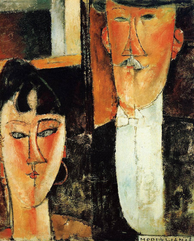 Bride and Groom (The Couple) by Amedeo Modigliani — Oil Painting Reproduction
