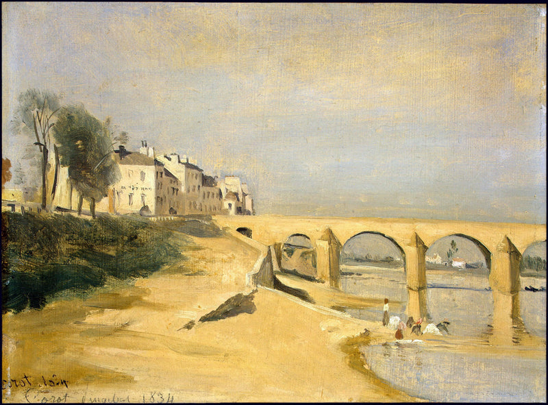 Bridge on the Saône River at Mâcon by Camille Corot — Oil Painting Reproduction