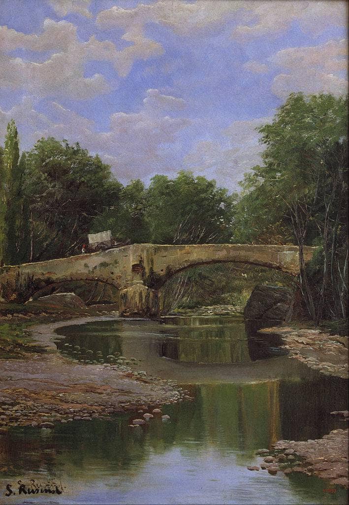 Bridge over a river by Santiago Rusinol — Oil Painting Reproduction