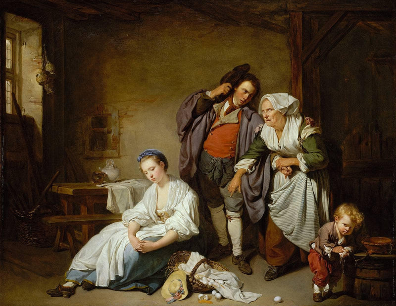 Broken Eggs by Jean-Baptiste Greuze — Oil Painting Reproduction