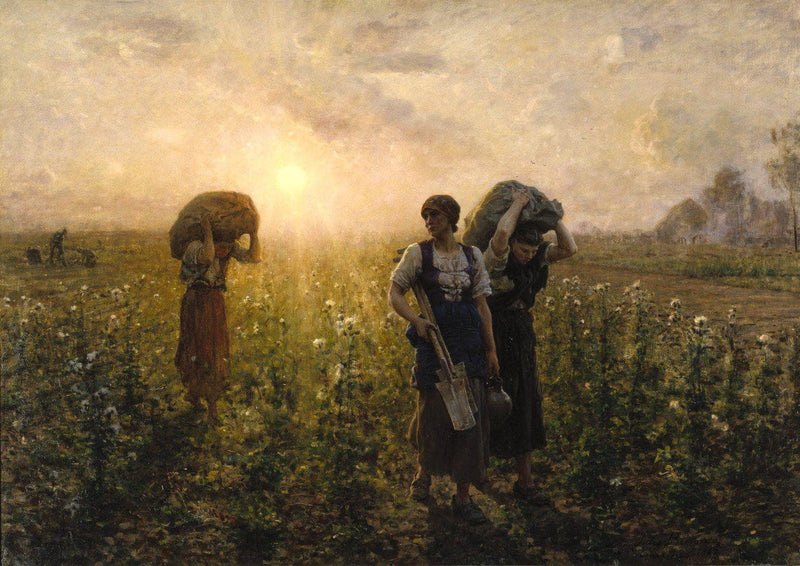 The End of the Working Day by Jules Breton — Oil Painting Reproduction