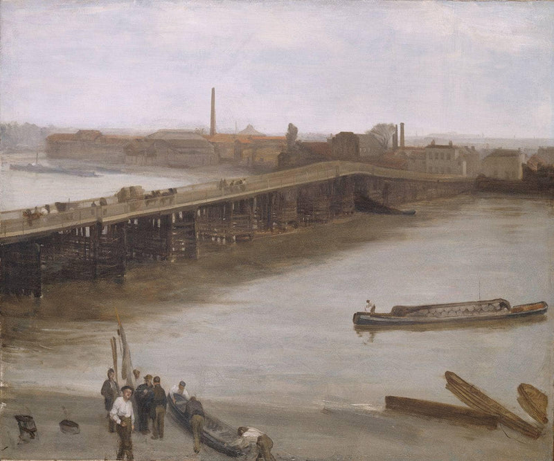 Brown and Silver: Old Battersea Bridge by James McNeill Whistler — Oil Painting Reproduction