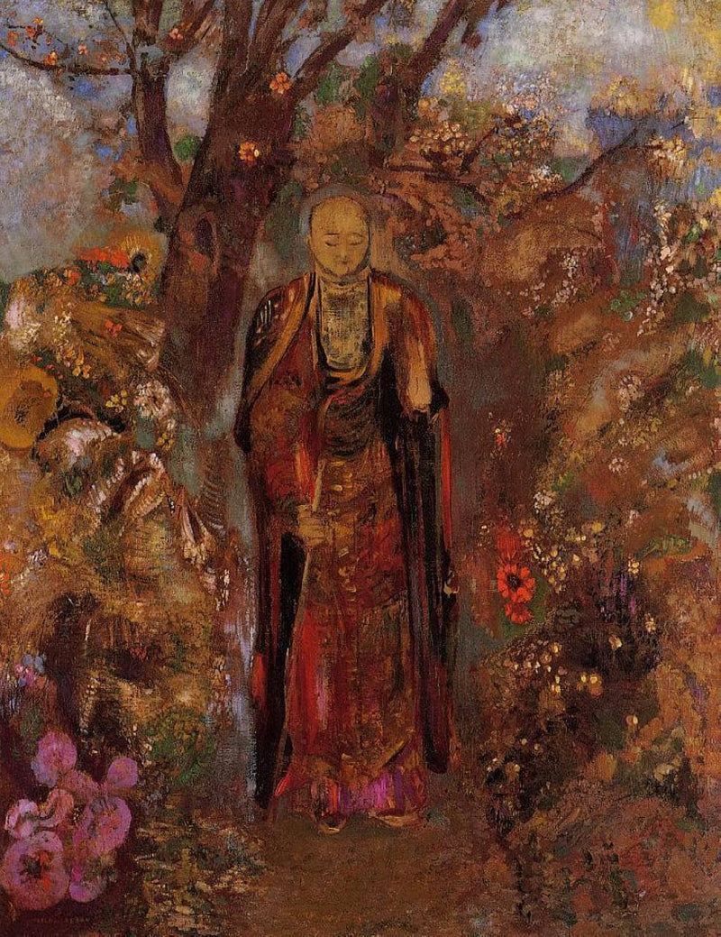 Buddha Walking among the Flowers by Odilon Redon — Oil Painting Reproduction