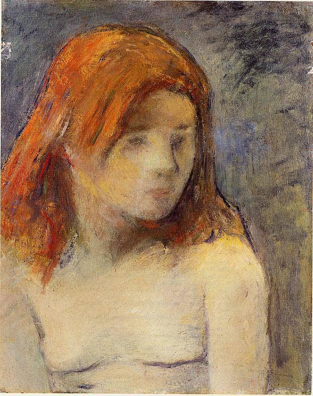 Bust of a nude girl by Paul Gauguin — Oil Painting Reproduction