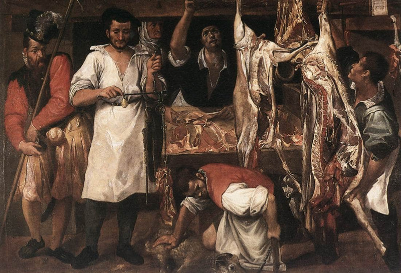 Butcher's Shop by Annibale Carracci — Oil Painting Reproduction