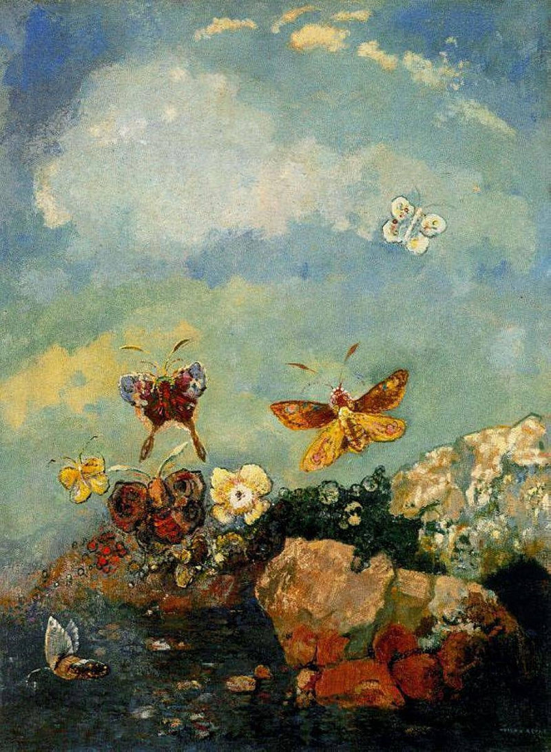 Butterflies by Odilon Redon — Oil Painting Reproduction