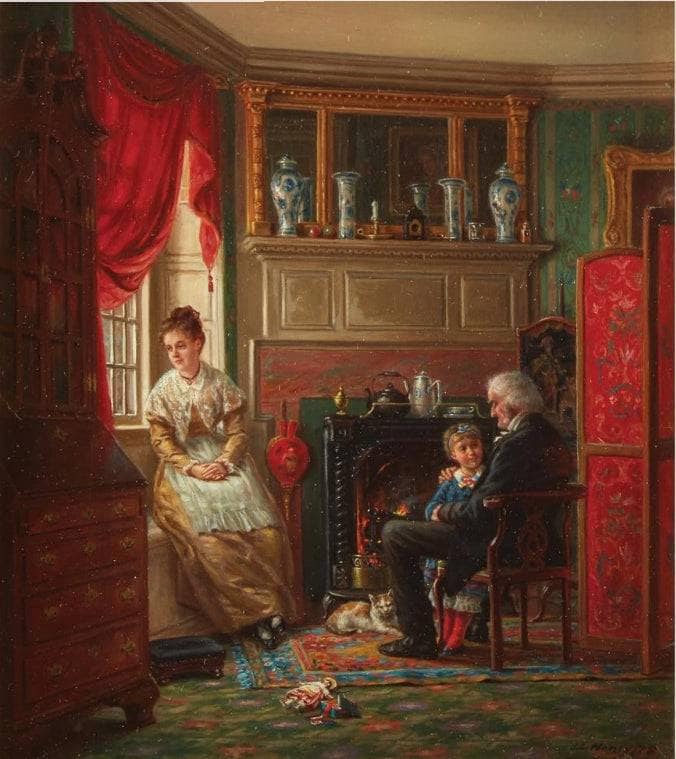 By the Fire by Edward Lamson Henry — Oil Painting Reproduction