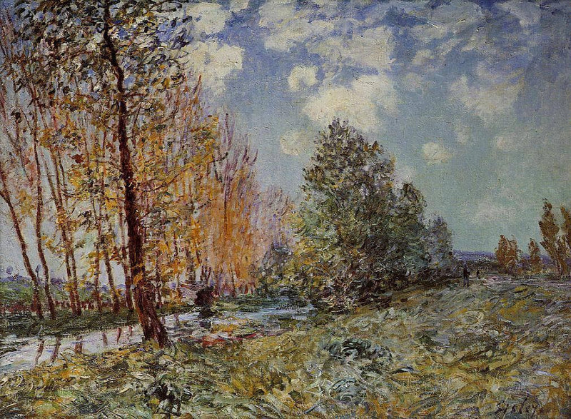 By the River by Alfred Sisley — Oil Painting Reproduction