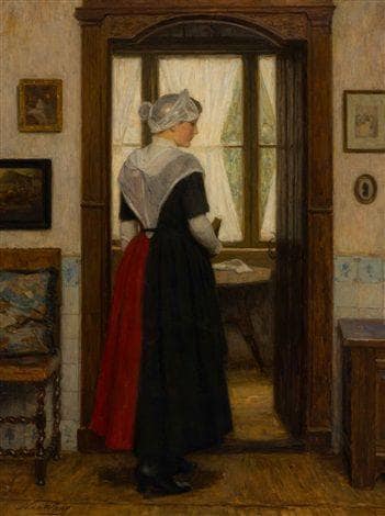 Interior with orphan girl by Nicolaas van der Waay — Oil Painting Reproduction