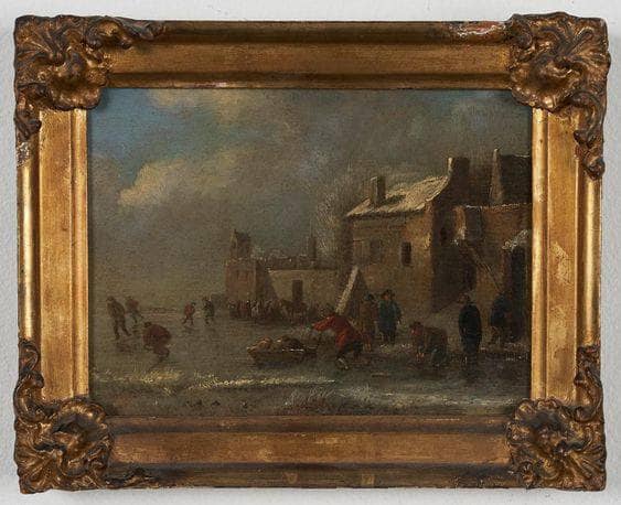 Skating scene by Klaes Molenaer — Oil Painting Reproduction