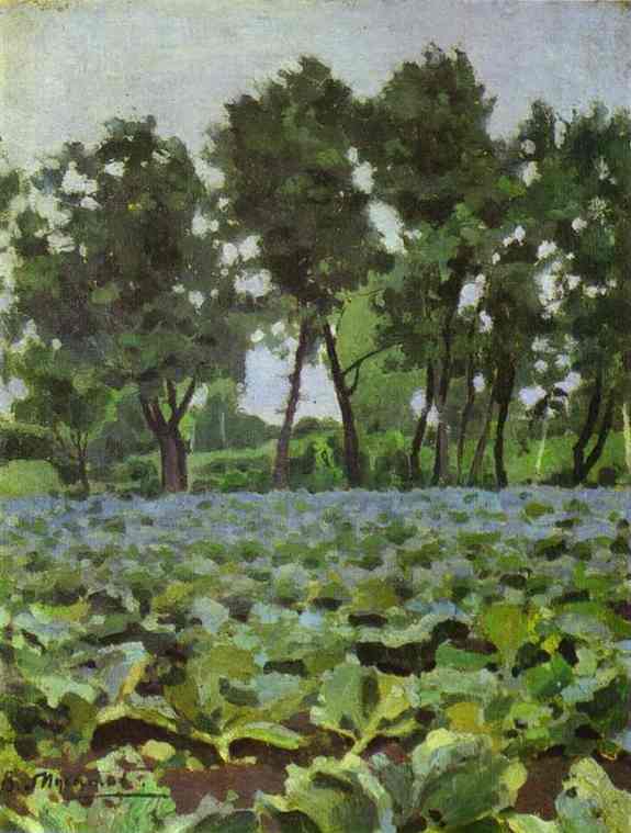 Cabbage Field with Willows by Victor Borisov-Musatov — Oil Painting Reproduction
