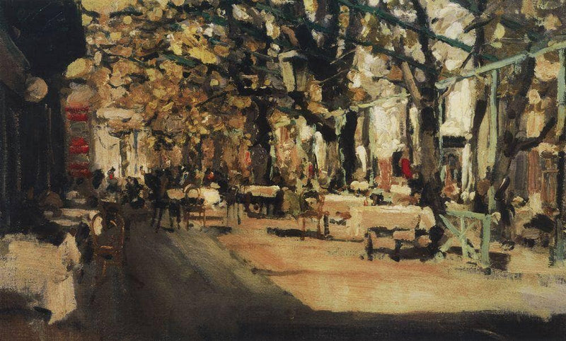 Cafe in Yalta by Konstantin Korovin — Oil Painting Reproduction