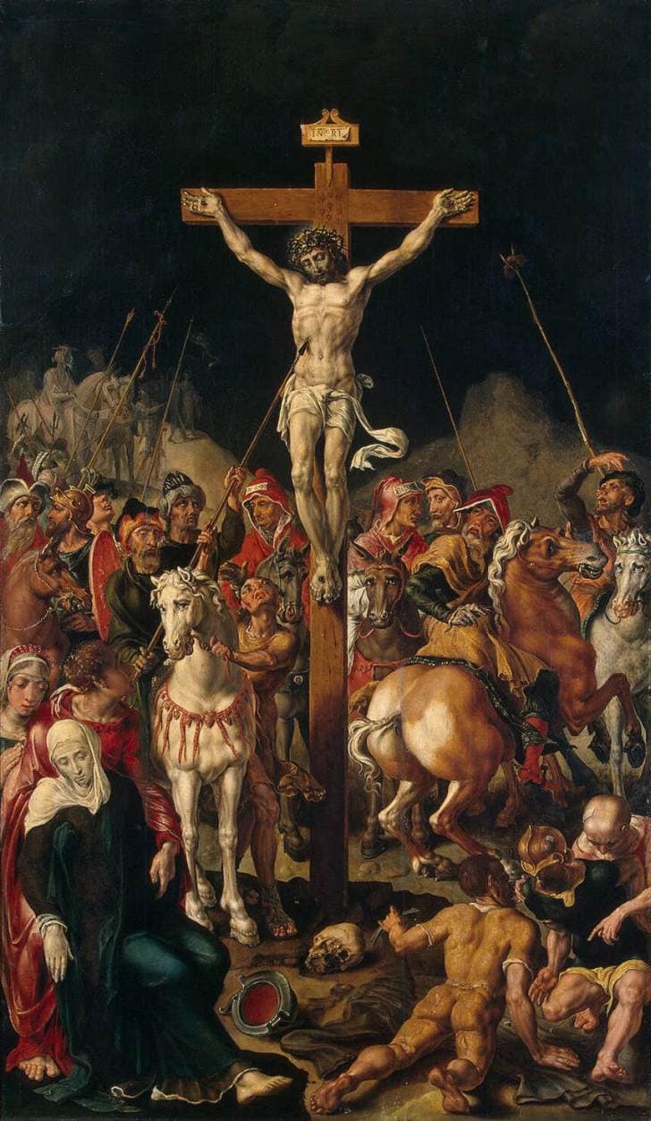 Calvary, central panel of a triptych by Maerten van Heemskerck — Oil Painting Reproduction