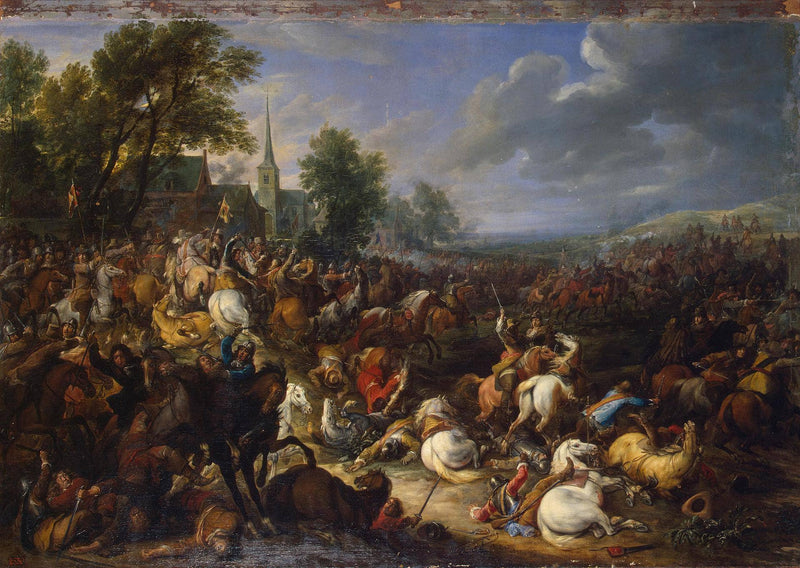 Calvary in the Battle by Adam van der Meulen — Oil Painting Reproduction