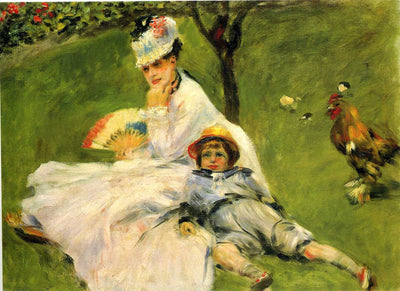 Camille Monet and Her Son Jean in the Garden at Argenteuil in entryway