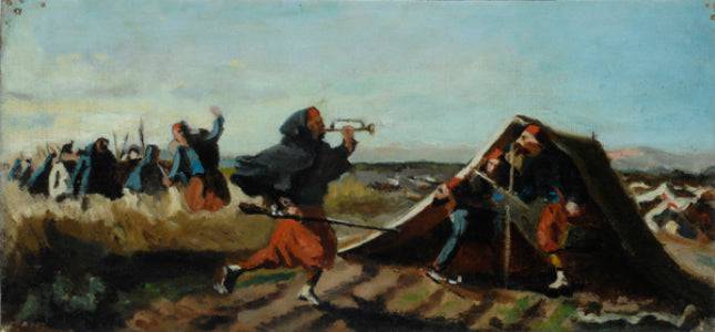Camp of Zouaves by Silvestro Lega, Oil Painting Reproduction