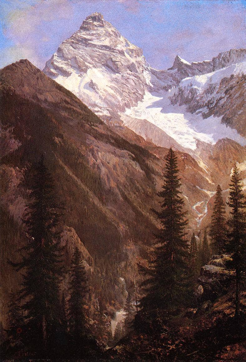 Canadian Rockies, Asulkan Glacier by Albert Bierstadt — Oil Painting Reproduction