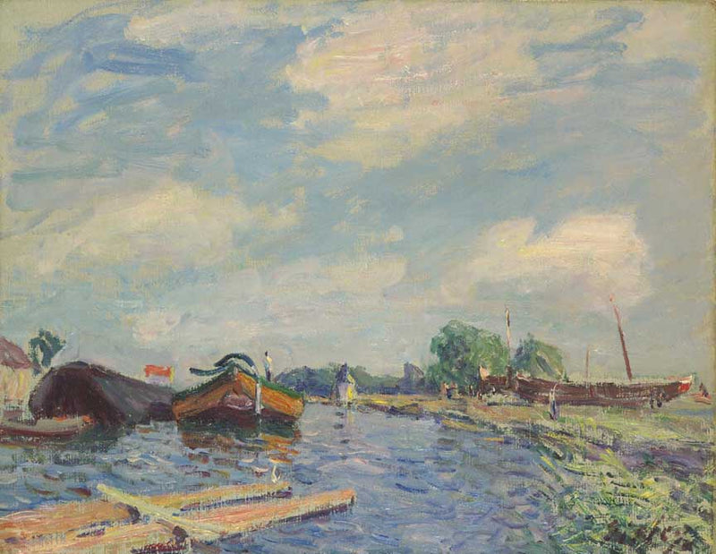 Canal at Saint Mammes by Alfred Sisley — Oil Painting Reproduction