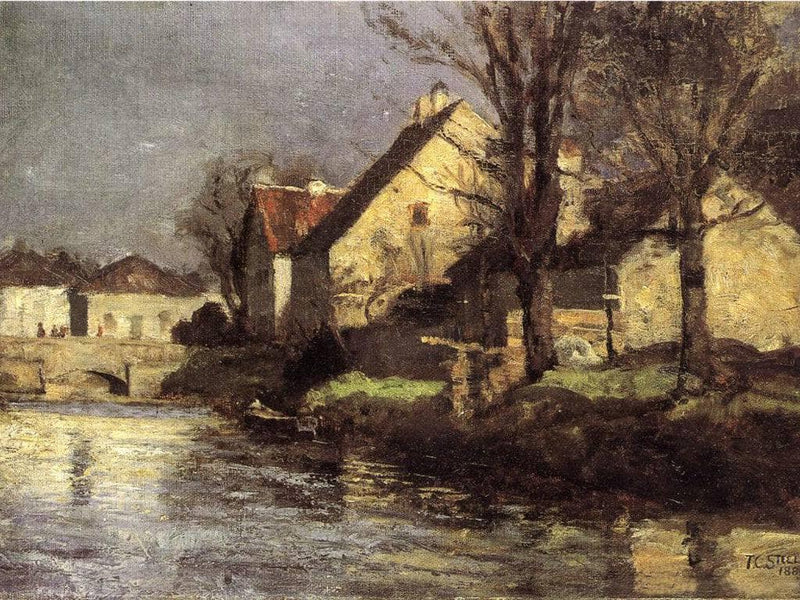 Canal, Schlessheim by T. C. Steele — Oil Painting Reproduction