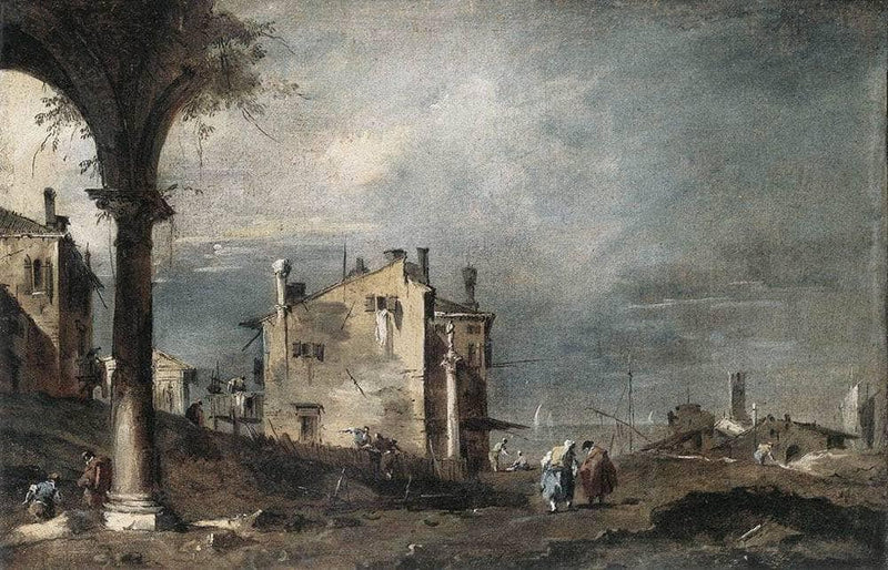 Capriccio with Venetian Motifs by Francesco Guardi — Oil Painting Reproduction