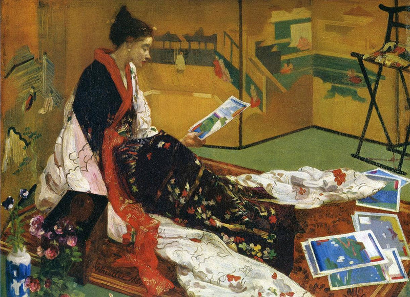 Caprice in Purple and Gold: The Golden Screen by James McNeill Whistler — Oil Painting Reproduction