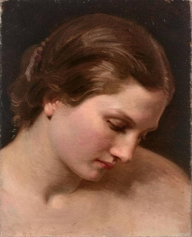 Face of a woman in profile, presumed study for 'The First Discord by William-Adolphe Bouguereau — Oil Painting Reproduction