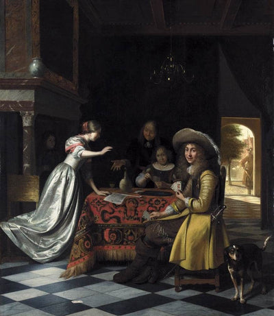 Card Players at a Table in master bedroom