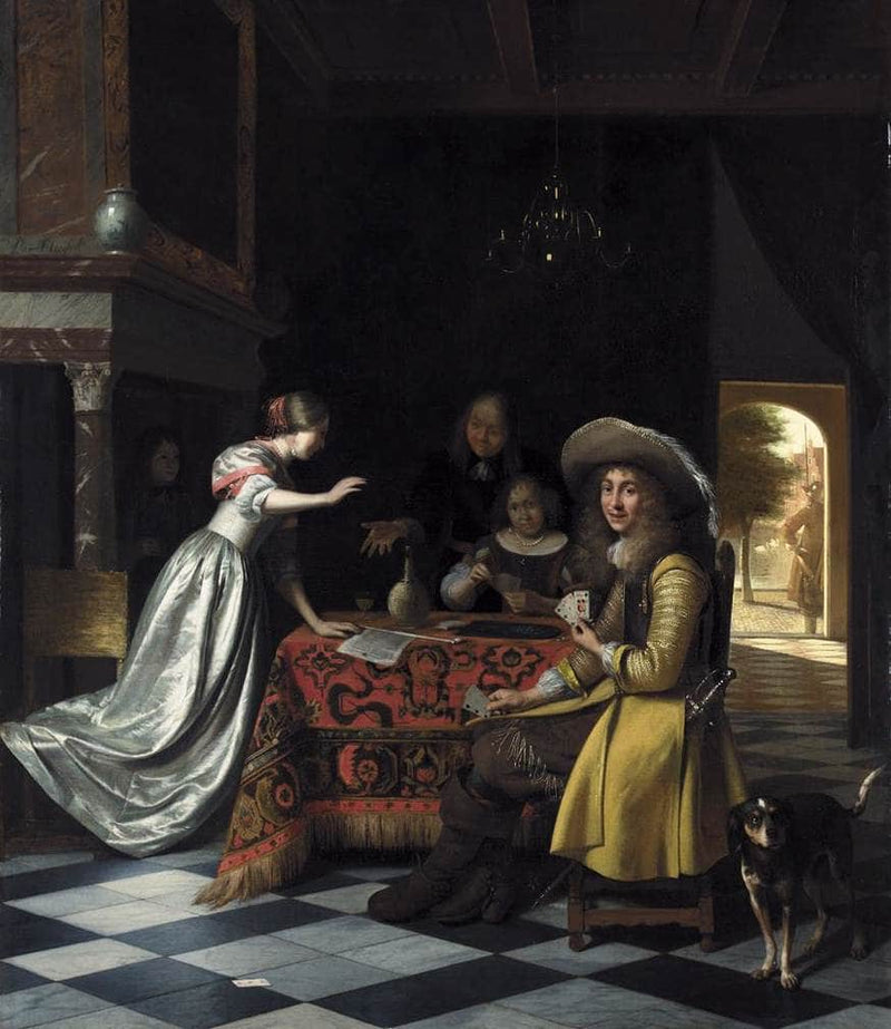 Card Players at a Table by Pieter de Hooch — Oil Painting Reproduction