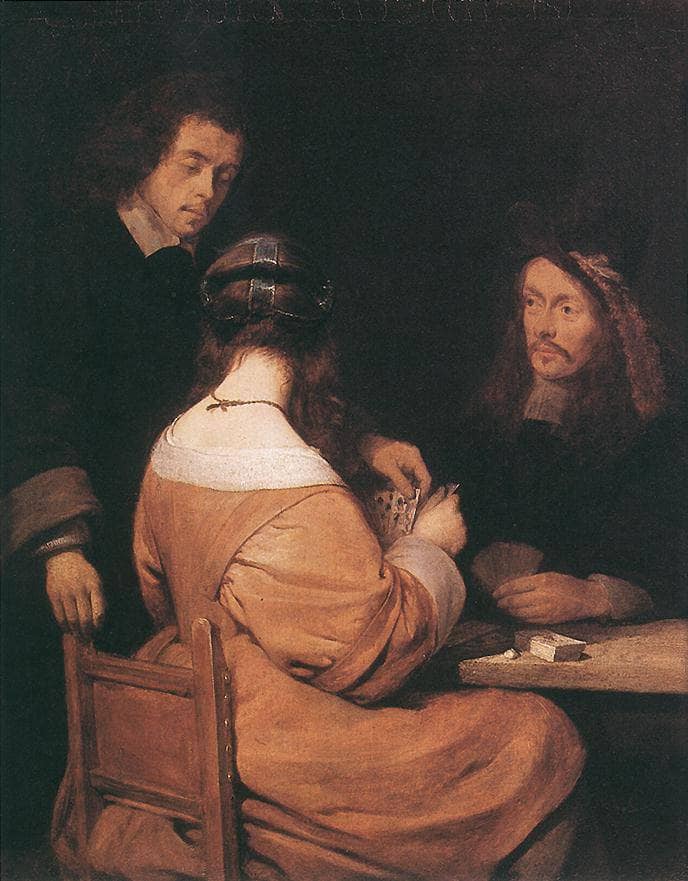 Card Players by Gerard Terborch — Oil Painting Reproduction