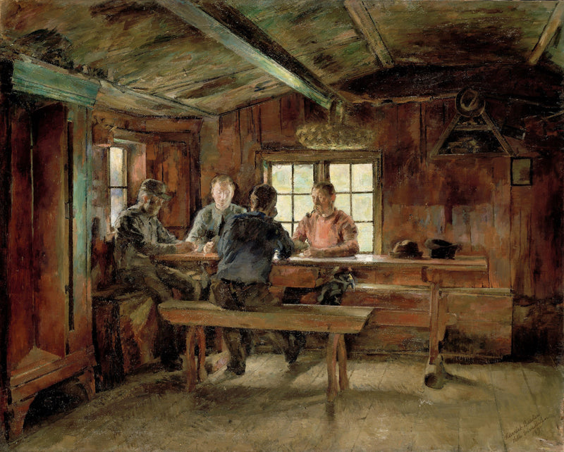 Card Players by Harriet Backer — Oil Painting Reproduction