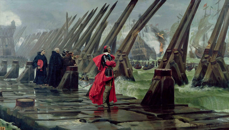 Cardinal Richelieu at the Siege of La Rochelle by Henri-Paul Motte — Oil Painting Reproduction