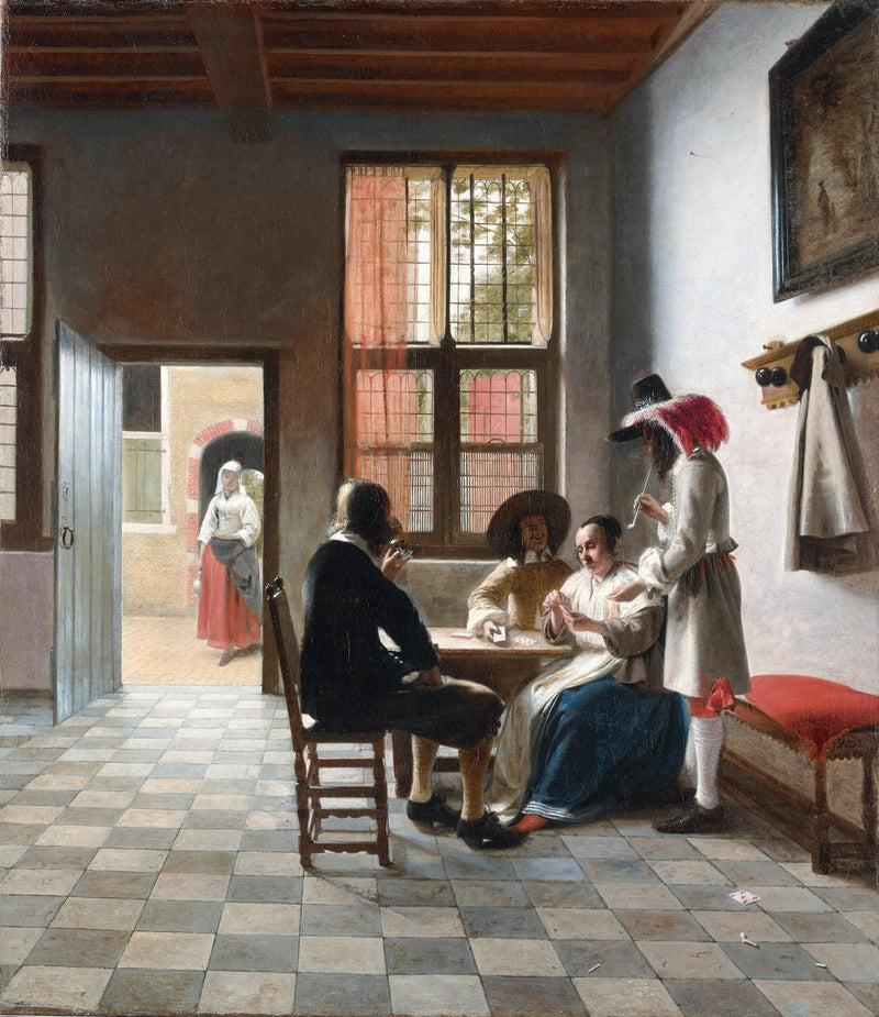 Cardplayers by Pieter de Hooch — Oil Painting Reproduction