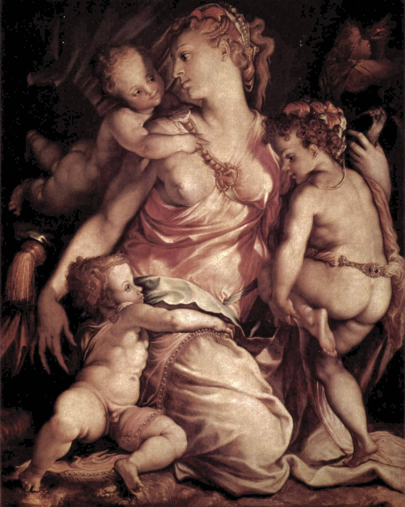Caritas by Francesco de' Rossi (Francesco Salviati), "Cecchino" — Oil Painting Reproduction