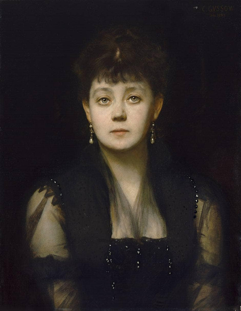 Portrait of the writer Ossip Schubin (pseudonym of Aloisia Kirschner) by Karl Gussow — Oil Painting Reproduction