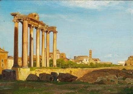 View of the Forum Romanum in Rome by Carl Bloch — Oil Painting Reproduction